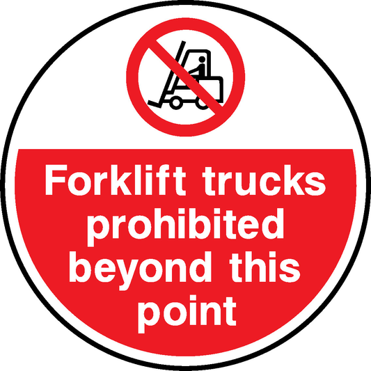 Forklift Trucks Prohibited Beyond This Point Floor Graphics Signage - FLOO0011