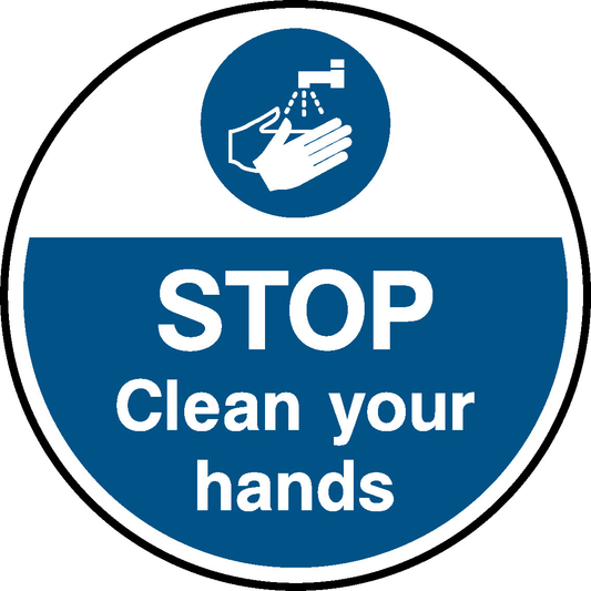 Stop Clean Your Hands Floor Graphics Signage - FLOO0010