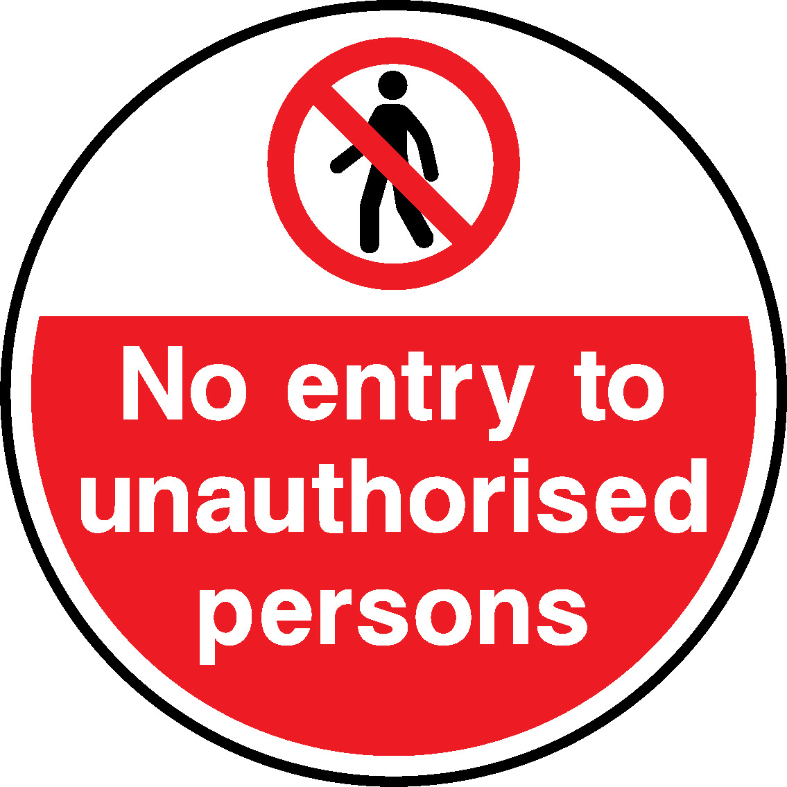 No Entry To Unauthorised Persons Floor Graphics Signage - FLOO0016