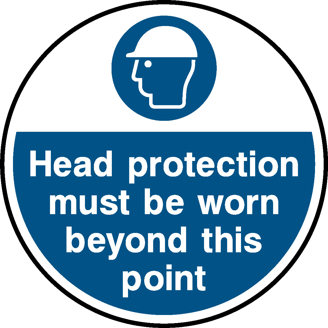 Head Protection Must Be Worn Beyond This Point Floor Graphics Signage - FLOO0007