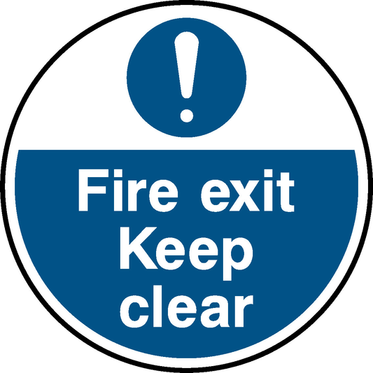 Fire Exit Keep Clear Floor Graphics Signage - FLOO0004