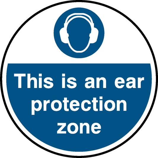 This Is An Ear Protection Zone Floor Graphics Signage - FLOO0008