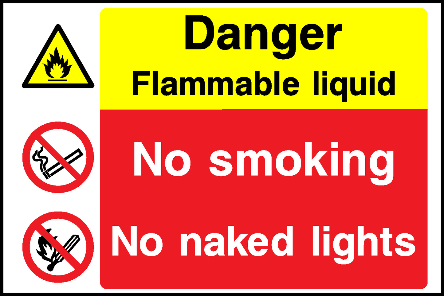 Danger Flammable Liquid No Smoking No Naked Lights Multi Purpose Signage - MULT0028