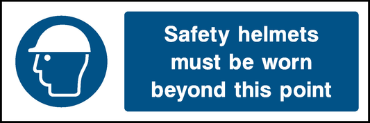 Safety Helmets Must Be Worn Beyond This Point Mandatory Signs Personal Protective Equipment Signage - PPE0015.