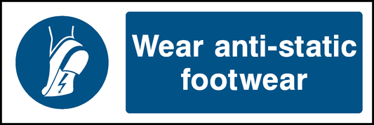 Wear Anti-Static Footwear Mandatory Signs Personal Protective Equipment Signage - PPE0022.