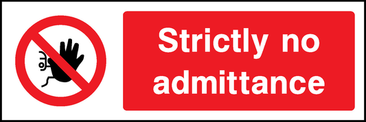 Strictly No Admittance Prohibition Access Restricted Signage - ACCE0003