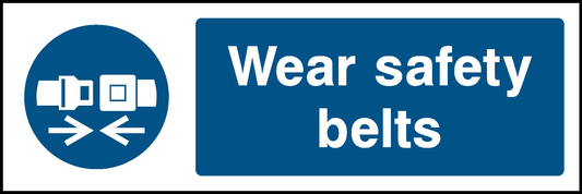 Wear Safety Belts Mandatory Signs Personal Protective Equipment Signage - PPE0019.