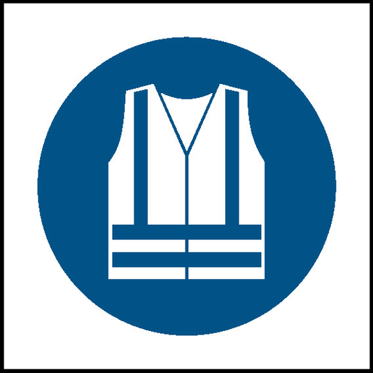 Wear High Visibility Vest Mandatory Signs Personal Protective Equipment Signage - PPE0062.