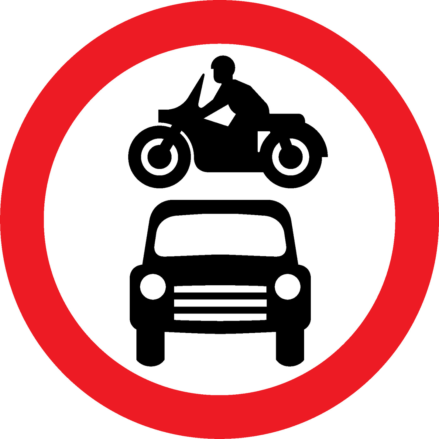 Motorcycle And Cars Road Traffic Regulatory Signage - REGU0027