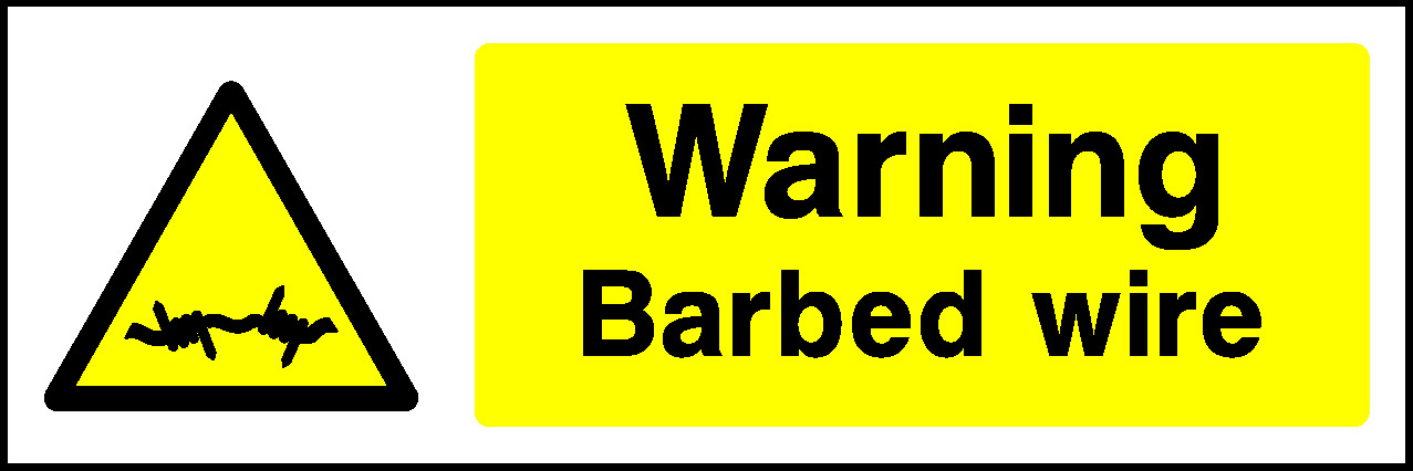 Warning Barbed Wire Security Signage - SECU0013