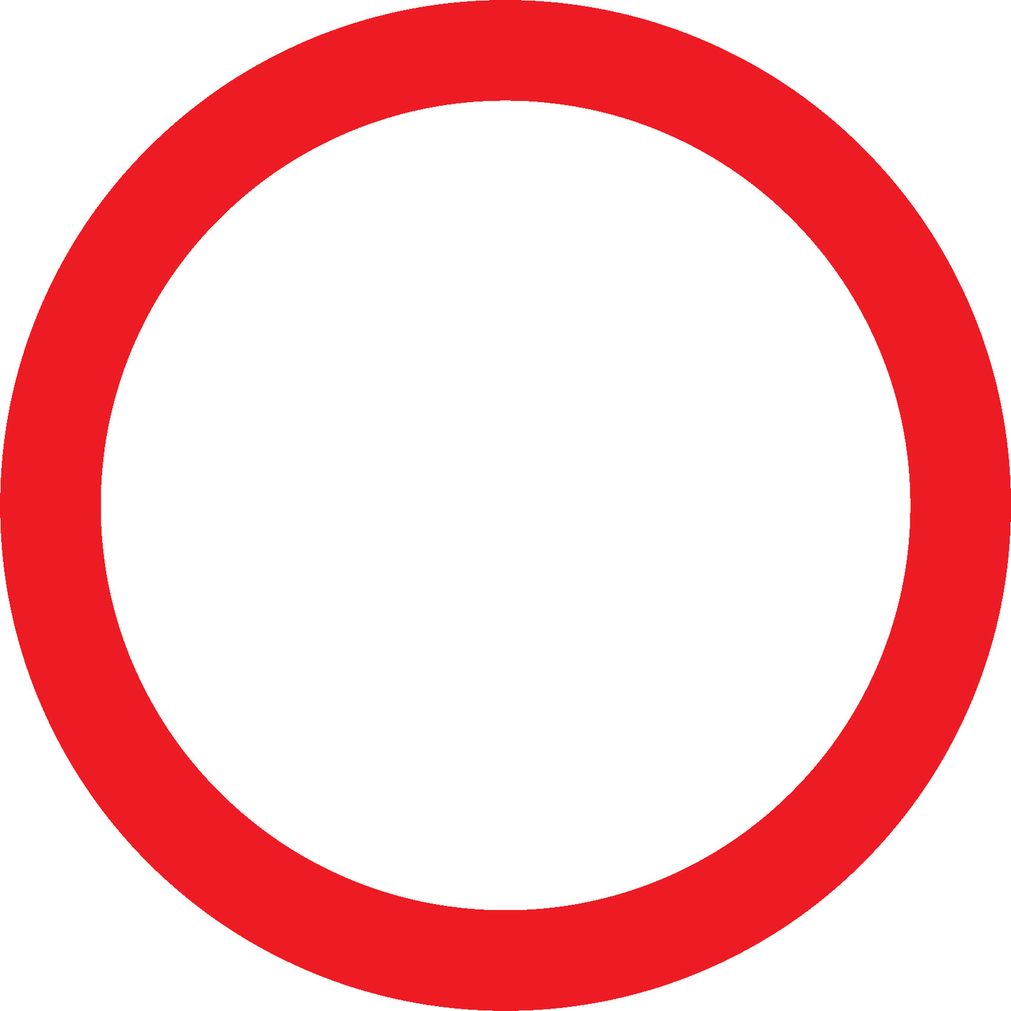 Blank Red Circle Road Traffic Regulatory Signage - REGU0024