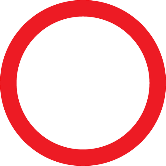 Blank Red Circle Road Traffic Regulatory Signage - REGU0024