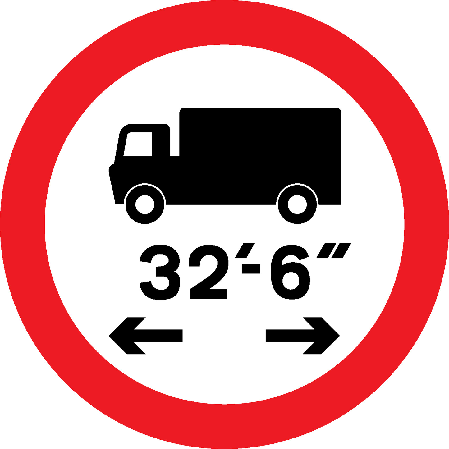 32'6" Max Length Road Traffic Regulatory Signage - REGU0028