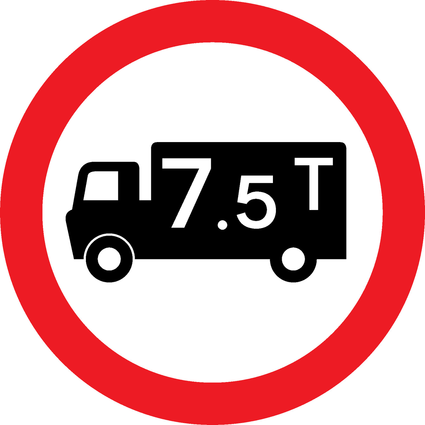 7.5 Tonne Limit Road Traffic Regulatory Signage - REGU0029