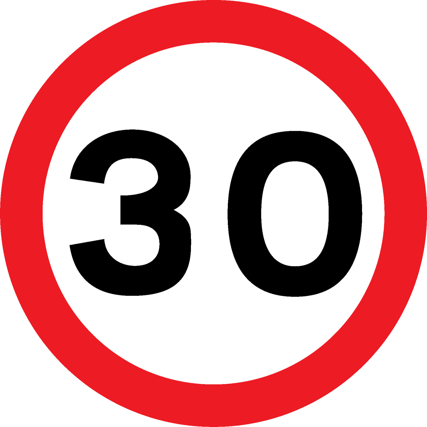 Speed Limit 30 Road Traffic Regulatory Signage - REGU0012