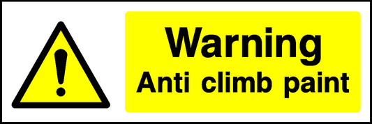 Anti Climb Paint Security Signage - SECU0014