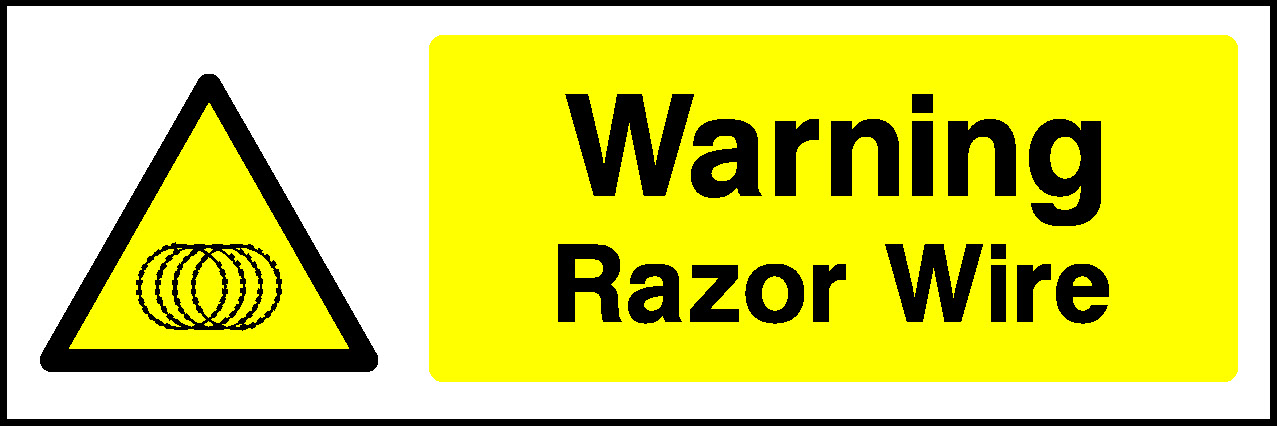 Warning Razor Wire Security Signage - SECU0012