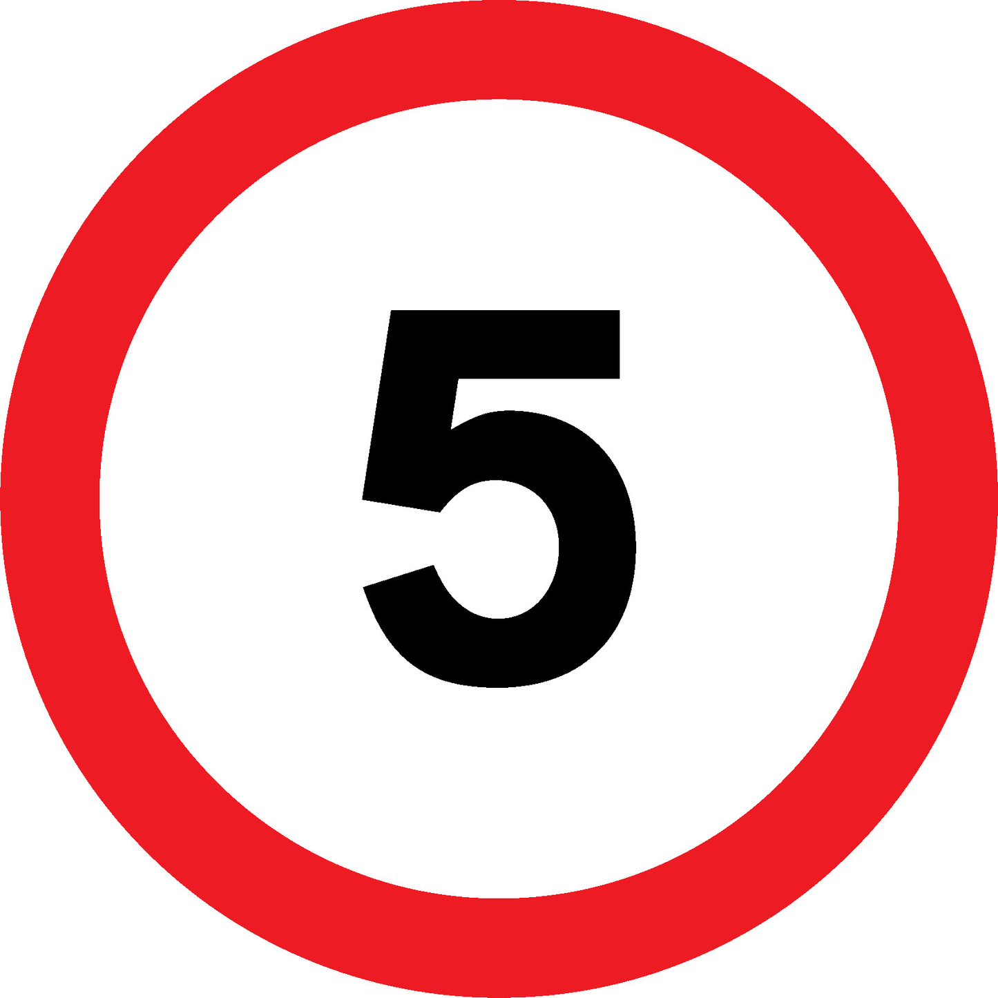 Speed Limit 5 Road Traffic Regulatory Signage - REGU0008