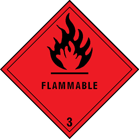 Flammable 3 Dangerous Substances Signage - DANG0001