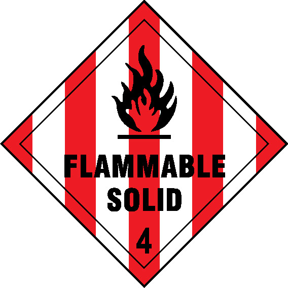 Flammable Solid Dangerous Substances Signage - DANG0014