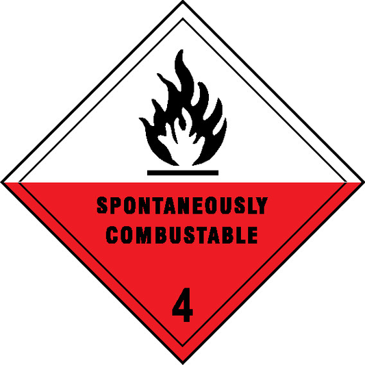 Spontaneously Combustable 4 Dangerous Substances Signage - DANG0006