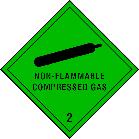 Non-Flammable Compressed Gas 2 Dangerous Substances Signage - DANG0012