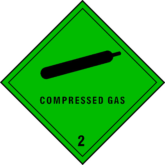 Compressed Gas 2 Dangerous Substances Signage - DANG0013