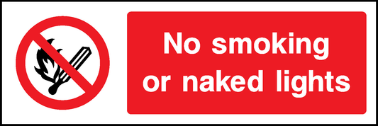 No Smoking Or Naked Lights Prohibition Smoking Signage - SMOK0006