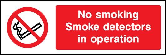 No Smoking Smoke Detectors In Operation Prohibition Smoking Signage - SMOK0015