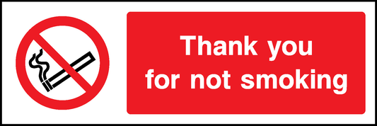 Thank You For Not Smoking Prohibition Smoking Signage - SMOK0011