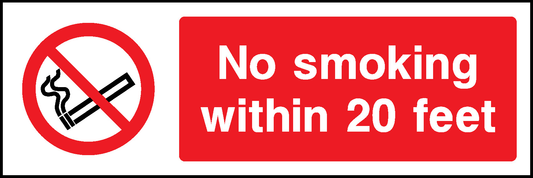 No Smoking Within 20 Feet Prohibition Smoking Signage - SMOK0019