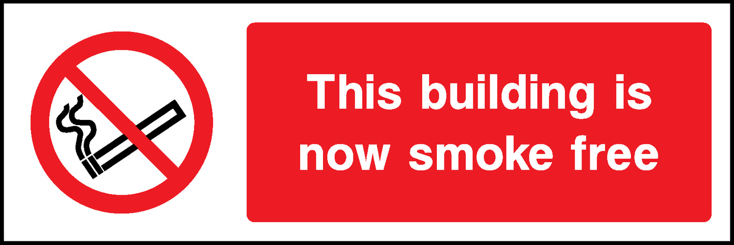 This Building Is Now Smoke Free Prohibition Smoking Signage - SMOK0031