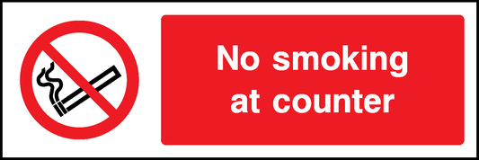 No Smoking At Counter Prohibition Smoking Signage - SMOK0012