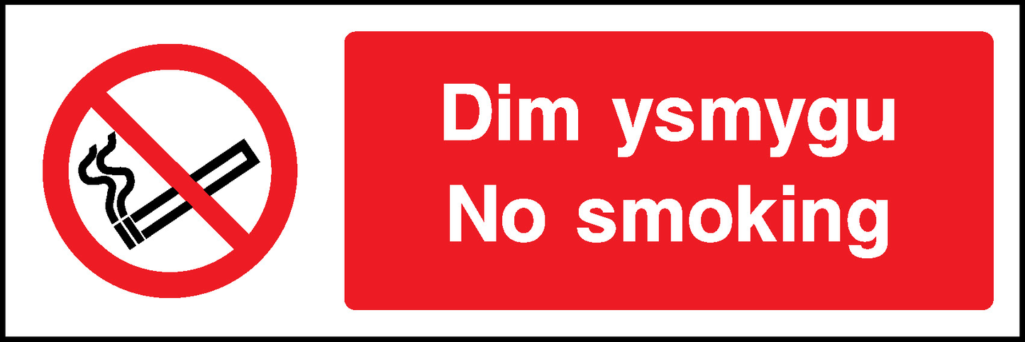 Dim Ysmygu No Smoking Prohibition Smoking Signage - SMOK0035