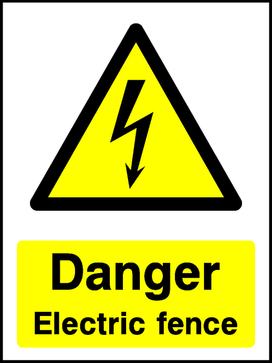 Danger Electric Fence Countryside & Agriculture Signage - COUN0056