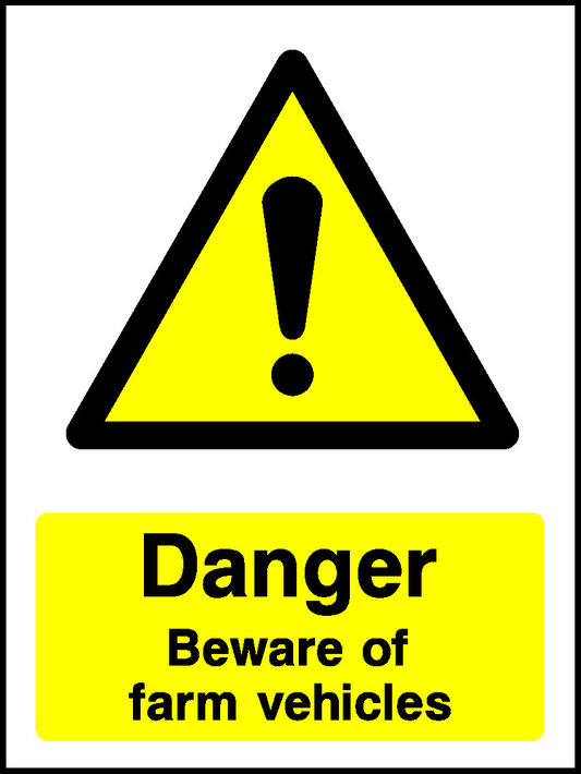 Danger Beware Of Farm Vehicles Countryside & Agriculture Signage - COUN0064