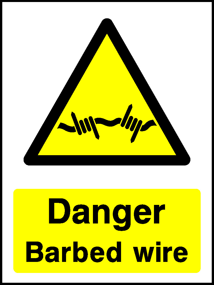 Danger Barbed Wire Countryside & Agriculture Signage - COUN0058