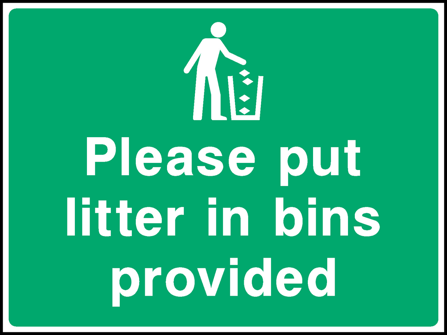 Please Put Litter In Bins Provided Countryside & Agriculture Signage - COUN0081