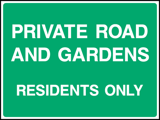 Private Road And Gardens Residents Only Countryside & Agriculture Signage - COUN0095