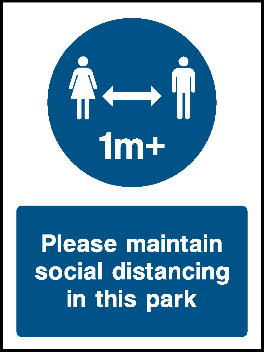 1m+ Please Maintain Social Distancing In This Park Covid Signage - COVI0007