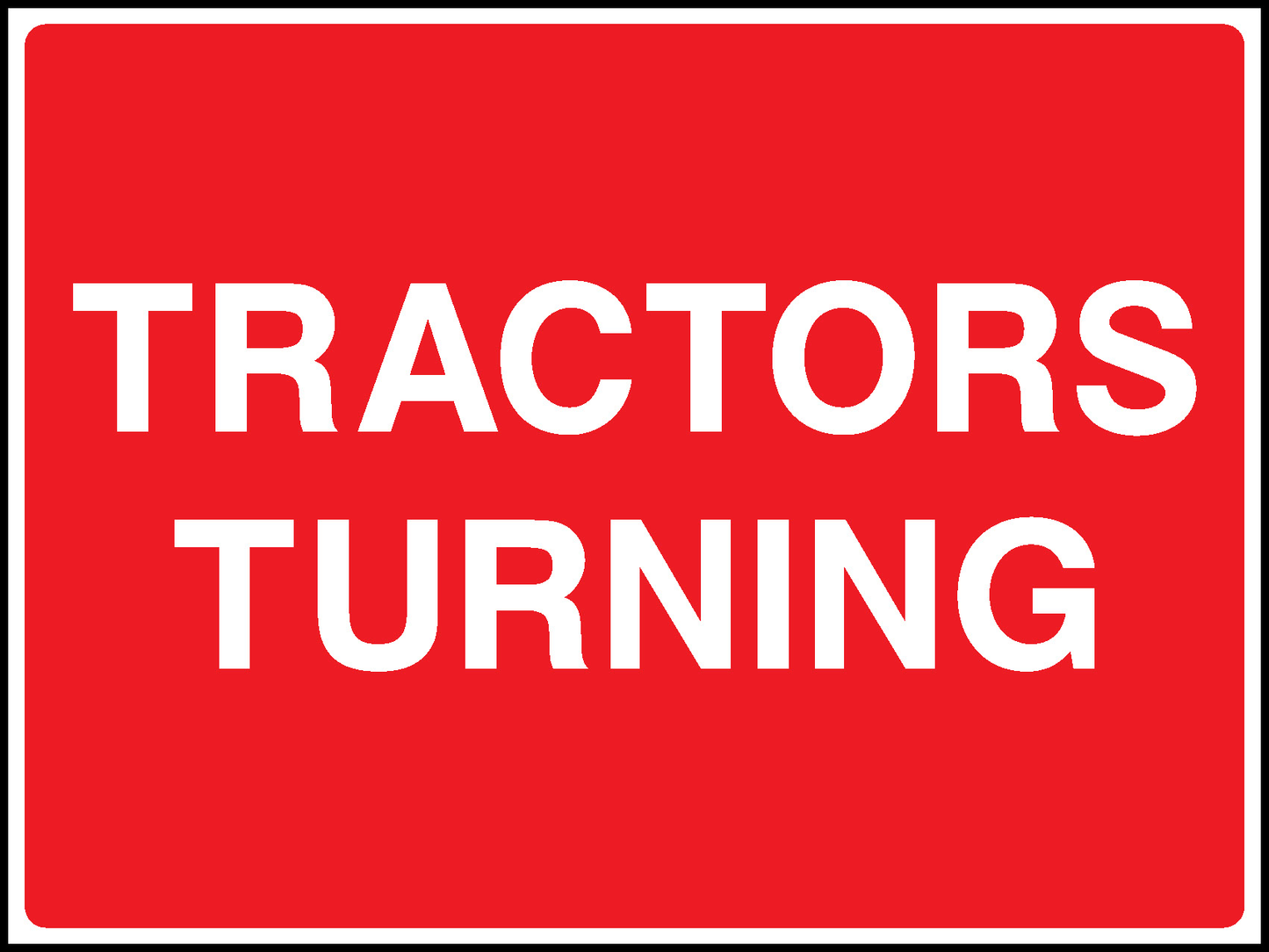 Tractors Turning Countryside & Agriculture Signage - COUN0101