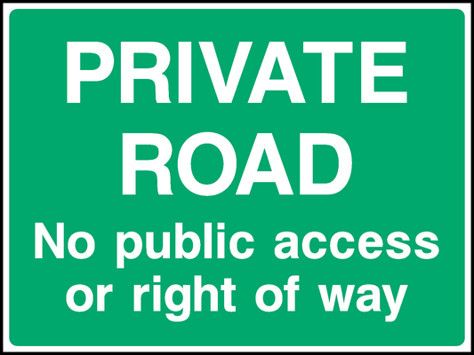 Private Road No Public Access Or Right Of Way Countryside & Agriculture Signage - COUN0097