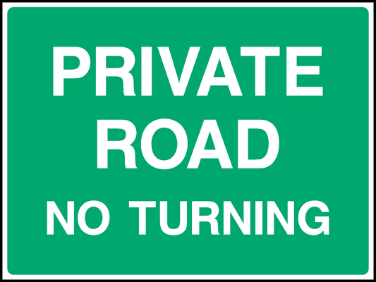 Private Road No Turning Countryside & Agriculture Signage - COUN0098