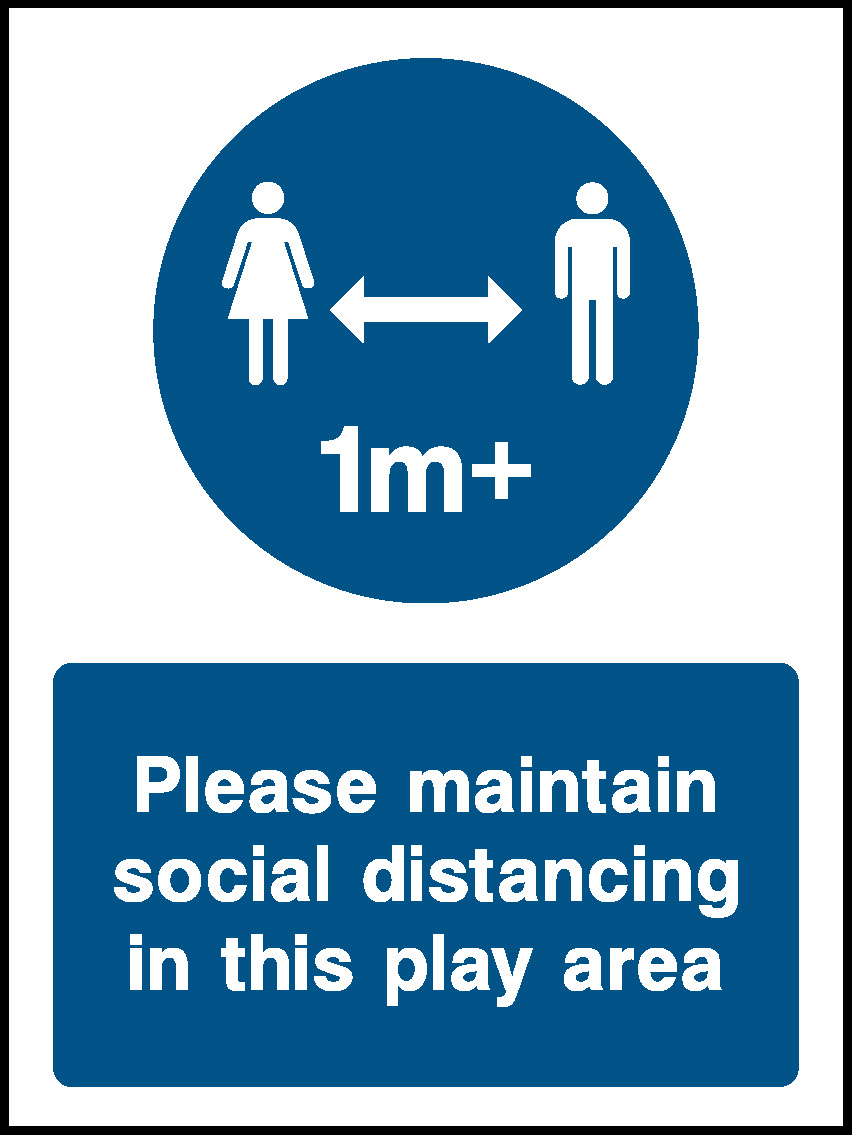 1m+ Please Maintain Social Distancing In This Play Area Covid Signage - COVI0009