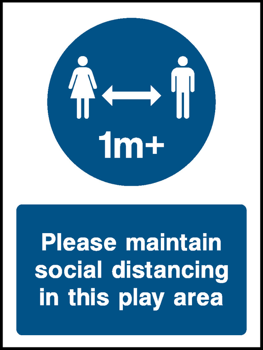 1m+ Please Maintain Social Distancing In This Play Area Covid Signage - COVI0009