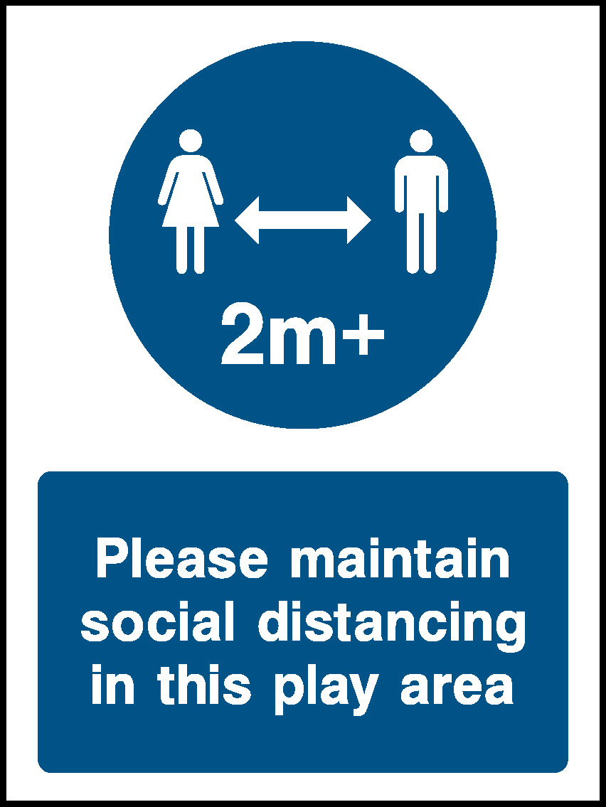 2M+ Please Maintain Social Distancing In This Play Area Covid Signage - COVI0010