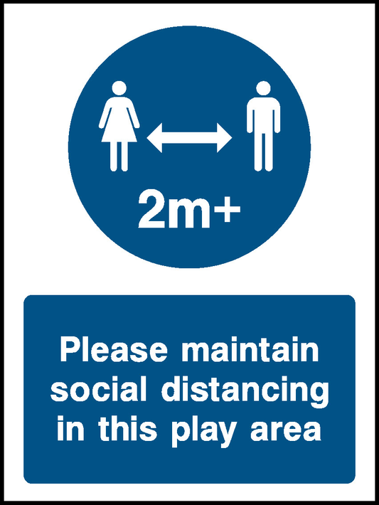 2M+ Please Maintain Social Distancing In This Play Area Covid Signage - COVI0010