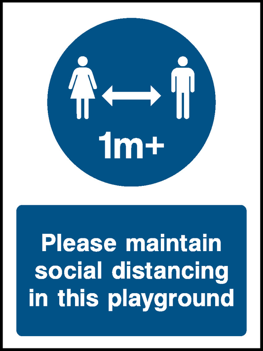 1m+ Please Maintain Social Distancing In This Playground Covid Signage - COVI0011