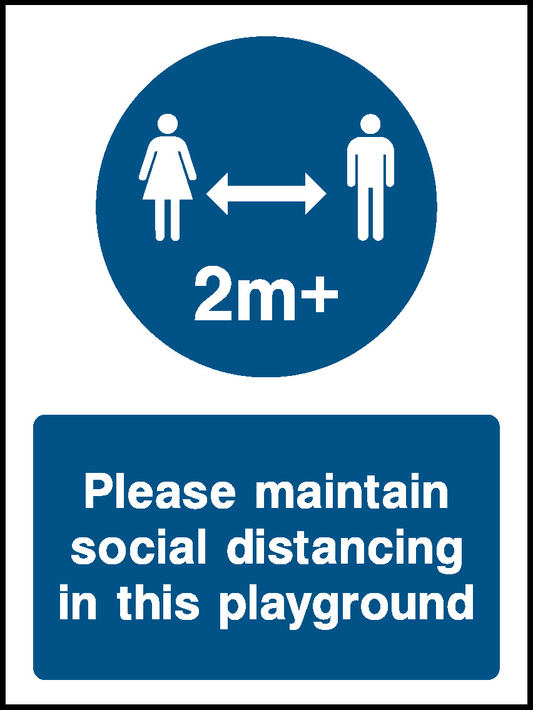 2M+ Please Maintain Social Distancing In This Playground Covid Signage - COVI0012