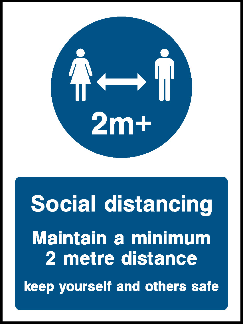 2M+ Social Distancing Maintain A Minimum 2 Metre Distance Keep Yourself And Others Safe Covid Signage - COVI0006